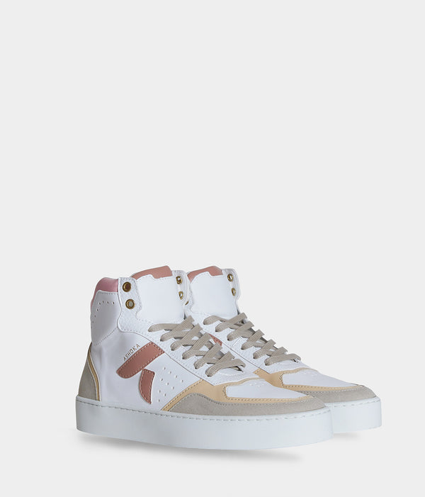 Chaussures vegan Matéo Montante Trio de Rose – baskets écoresponsables pour femme et homme