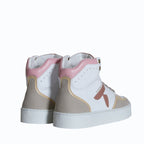 Sneaker vegan Matéo Montante Trio de Rose – vue arrière avec renfort et semelle épaisse