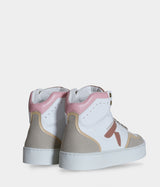 Sneaker vegan Matéo Montante Trio de Rose – vue arrière avec renfort et semelle épaisse