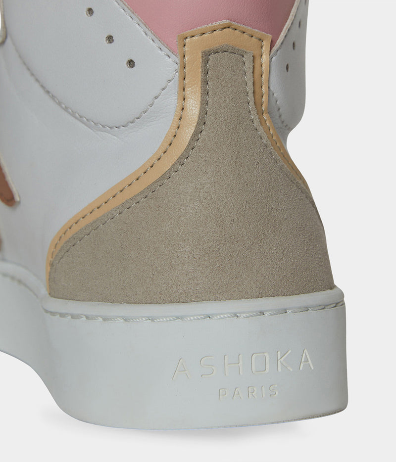 Sneakers vegan Matéo Montante Trio de Rose portées – baskets éthiques et tendance
