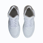 Sneakers vegan Matéo Montante Blanches – vue du dessus avec laçage ergonomique