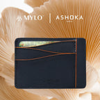 Grand porte-carte Mylo™️ orange en mycélium, structure souterraine des champignons - éthique, écoresponsable, écologique, durable et sans cruauté