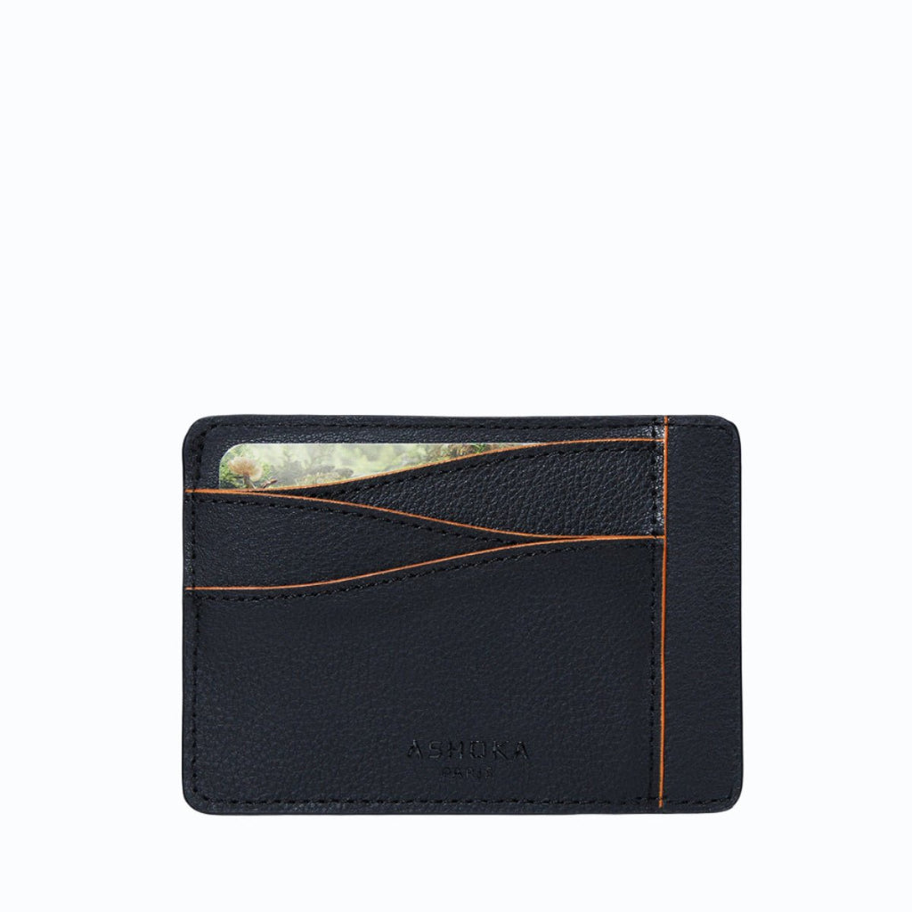 Grand porte-carte Mylo™️ orange en mycélium, structure souterraine des champignons - éthique, écoresponsable, écologique, durable et sans cruauté