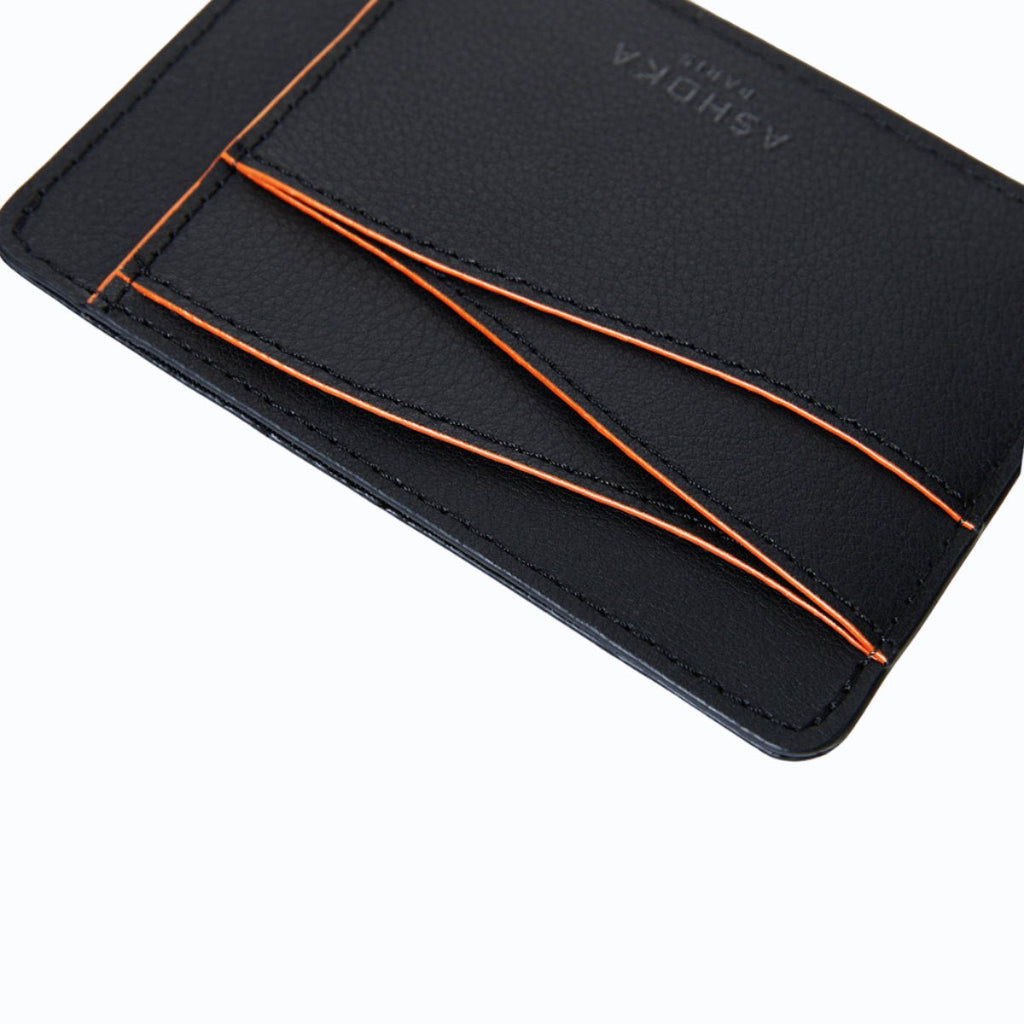 Grand porte-carte Mylo™️ orange en mycélium, structure souterraine des champignons - éthique, écoresponsable, écologique, durable et sans cruauté