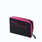 Grand porte-carte zippé Mylo™️ rose en mycélium, structure souterraine des champignons - éthique, écoresponsable, écologique, durable et sans cruauté