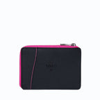 Grand porte-carte zippé Mylo™️ rose en mycélium, structure souterraine des champignons - éthique, écoresponsable, écologique, durable et sans cruauté