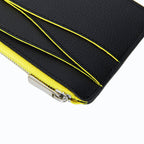 Grand porte-carte zippé Mylo™️ jaune en mycélium, structure souterraine des champignons - éthique, écoresponsable, écologique, durable et sans cruauté