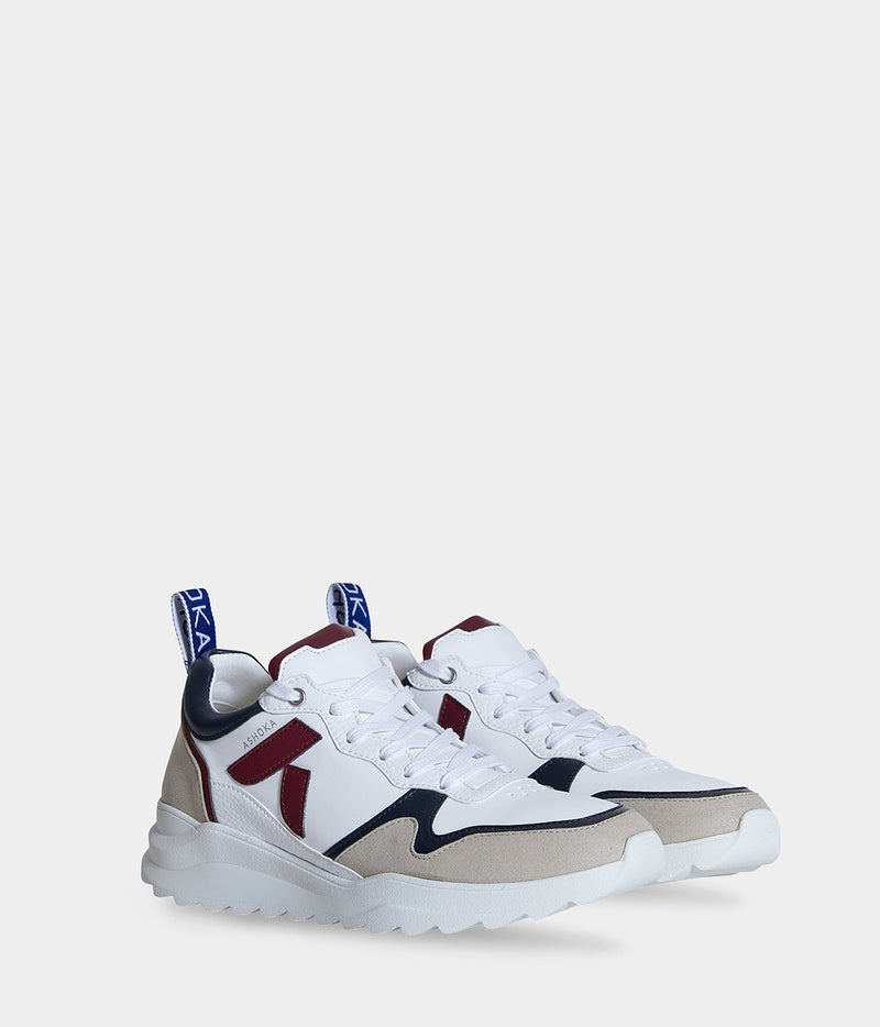 Chaussures vegan Lewis Bordeaux & Marine – baskets running durables en matières recyclées