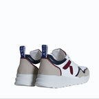 Sneaker vegan Lewis Bordeaux & Marine – vue arrière avec renfort et semelle épaisse