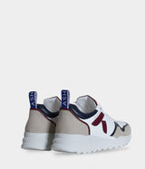 Sneaker vegan Lewis Bordeaux & Marine – vue arrière avec renfort et semelle épaisse