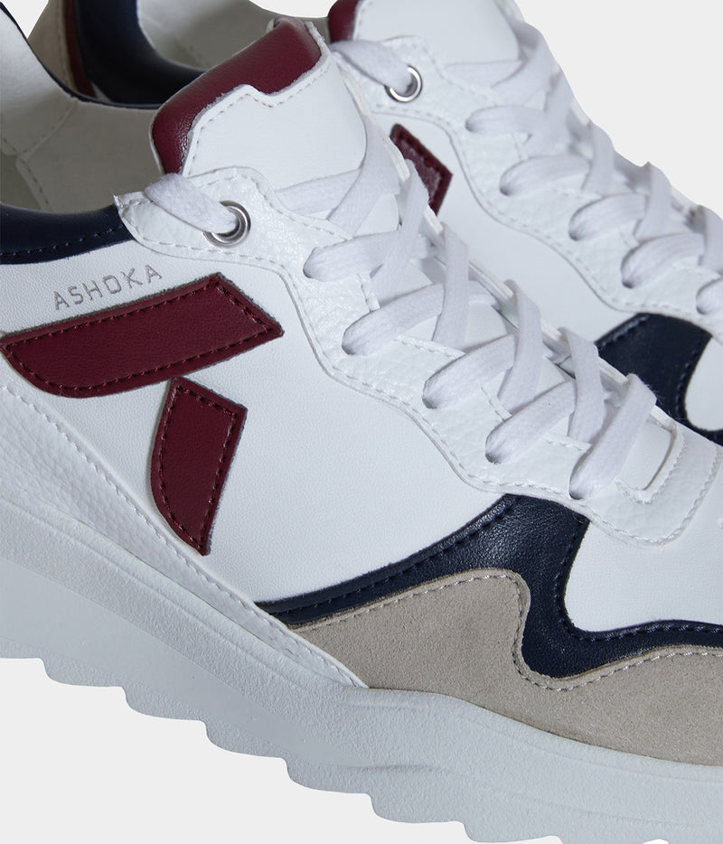 Chaussure vegan Lewis Bordeaux & Marine – détail matières biosourcées et recyclées