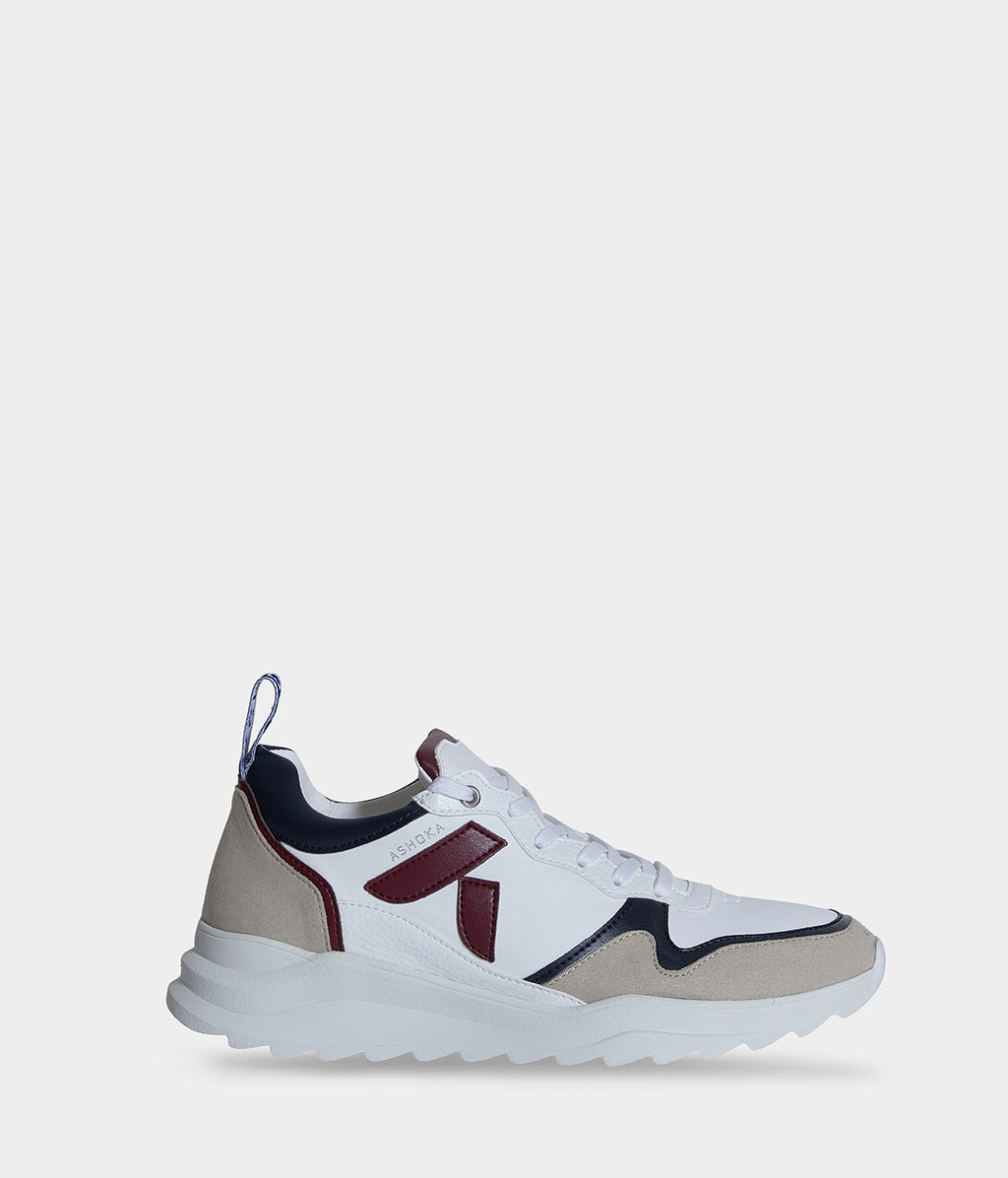 Sneaker vegan Lewis Bordeaux & Marine – chaussure running écoresponsable biosourcée et recyclée