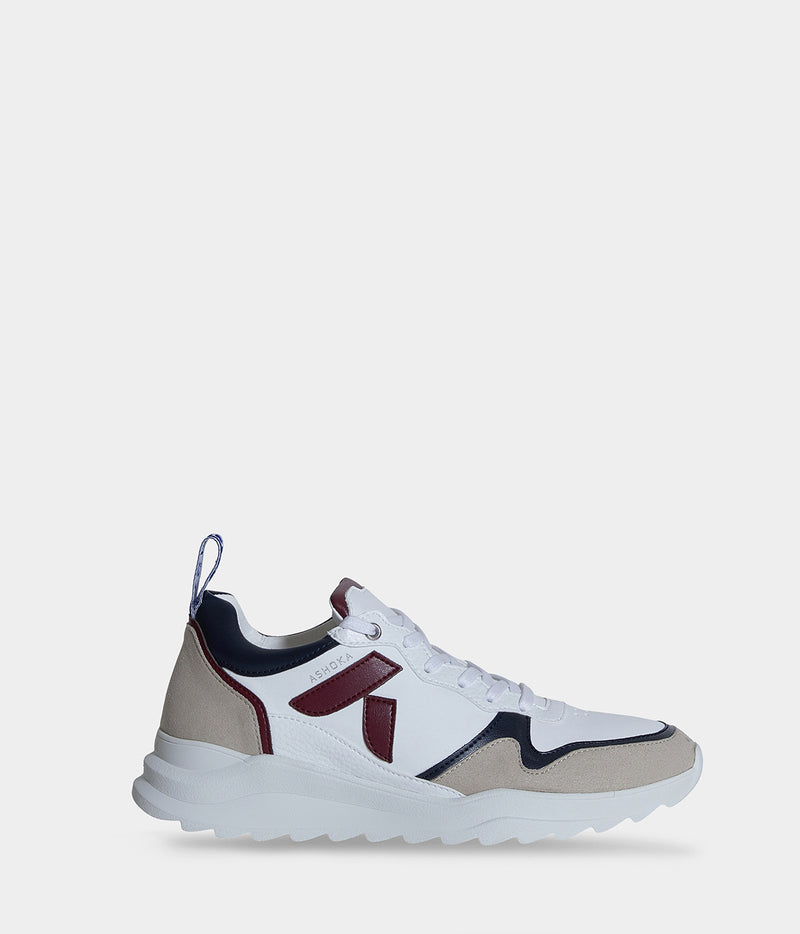 Sneaker vegan Lewis Bordeaux & Marine – chaussure running écoresponsable biosourcée et recyclée