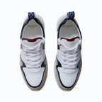 Sneakers vegan Lewis Bordeaux & Marine – vue du dessus avec laçage ergonomique