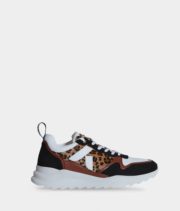 Sneaker vegan Lewis Léopard – chaussure running éthique biosourcée et recyclée