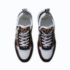 Sneakers vegan Lewis Léopard – vue du dessus avec laçage ergonomique