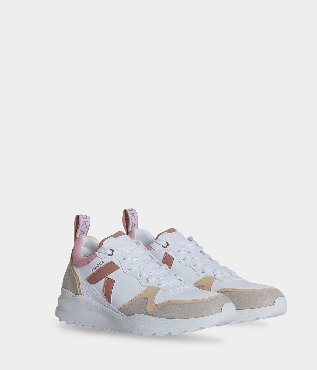Chaussures vegan Lewis Trio de Rose – baskets running durables pour femme et homme