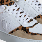 Chaussure vegan Matéo Basse Léopard – détail cuir de pomme Uppeal™ et motif animalier